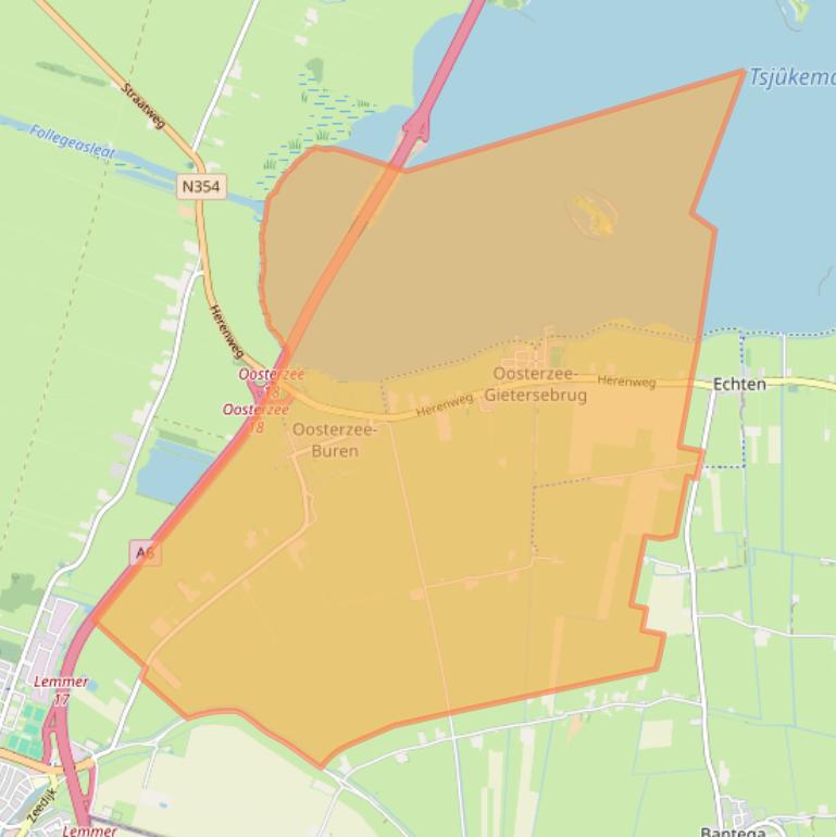 Kaart van postcodegebied 8536.