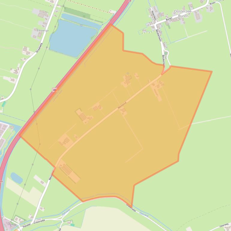 Kaart van postcodegebied 8536TA.