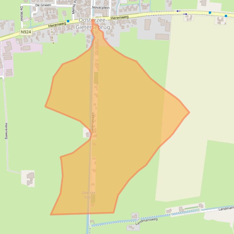 Kaart van postcodegebied 8536TC.