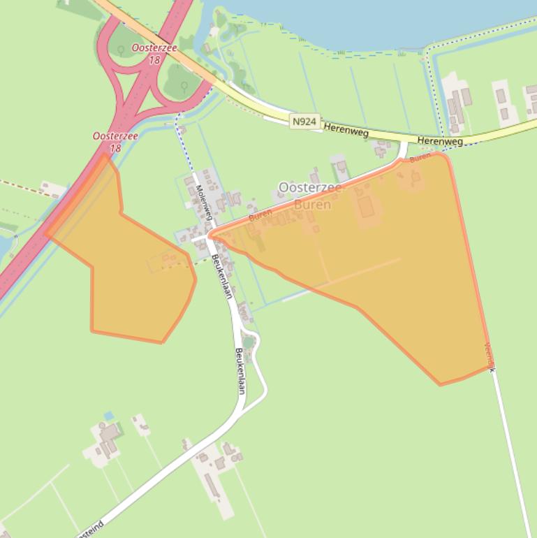 Kaart van postcodegebied 8536TJ.