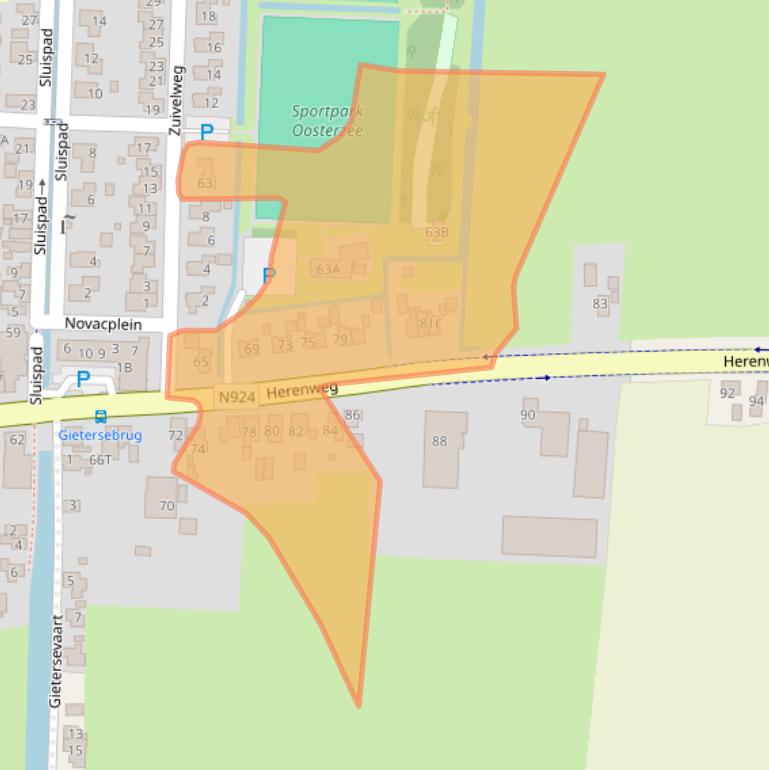 Kaart van postcodegebied 8536TT.