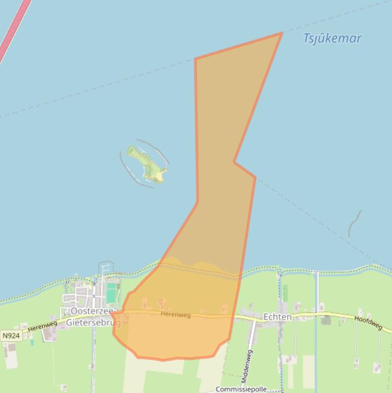 Kaart van postcodegebied 8536TV.