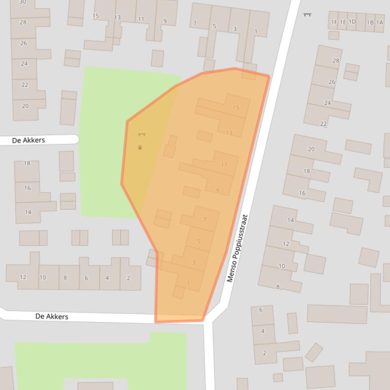 Kaart van postcodegebied 8536TW.
