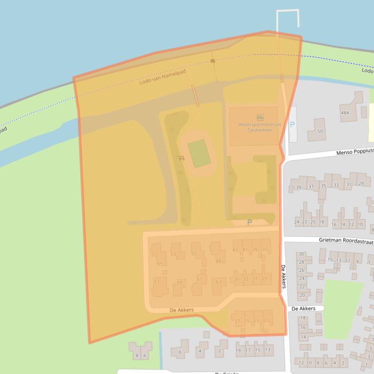 Kaart van postcodegebied 8536VD.