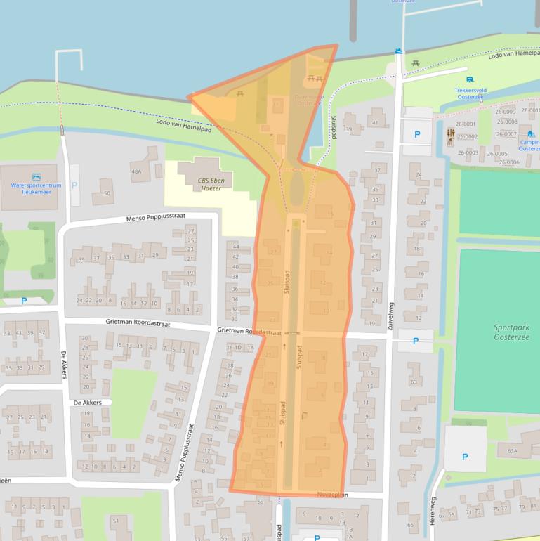 Kaart van postcodegebied 8536VG.