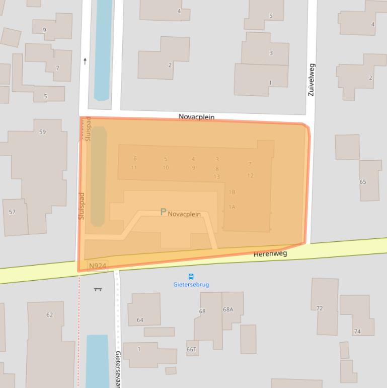 Kaart van postcodegebied 8536VJ.