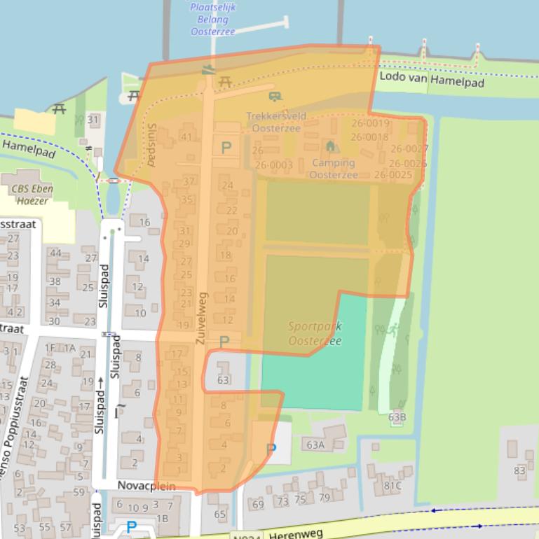 Kaart van postcodegebied 8536VK.