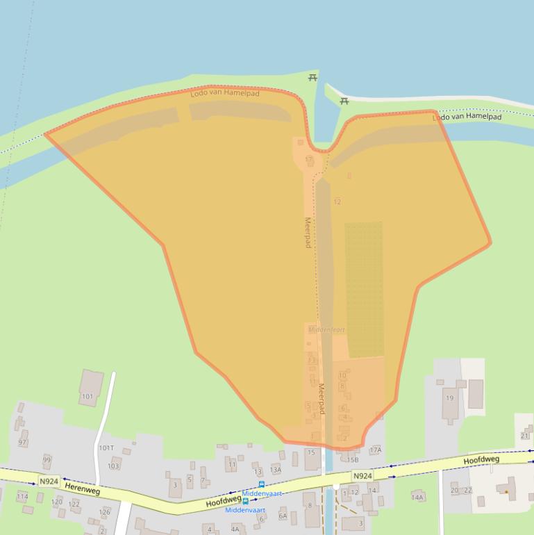 Kaart van postcodegebied 8537SH.