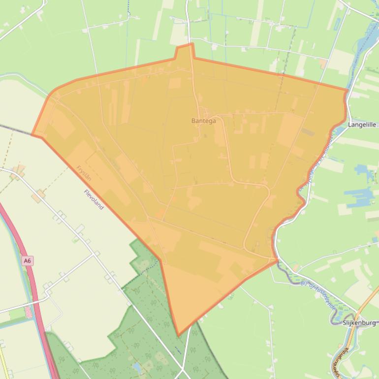 Kaart van postcodegebied 8538.