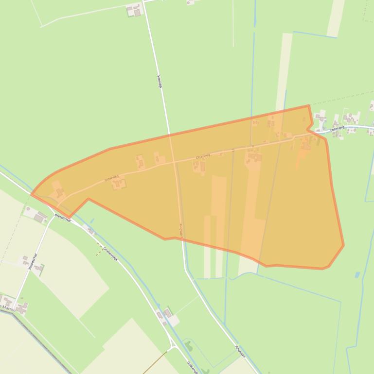 Kaart van postcodegebied 8538XD.