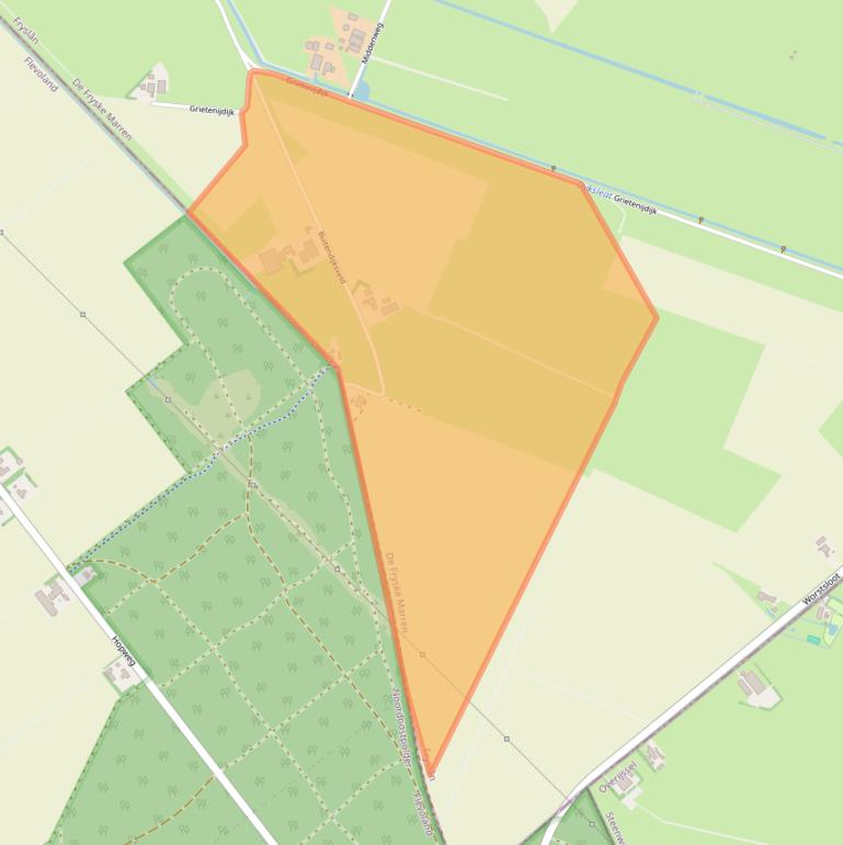 Kaart van postcodegebied 8538XK.