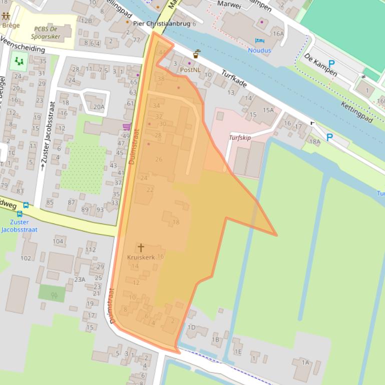 Kaart van postcodegebied 8539SE.