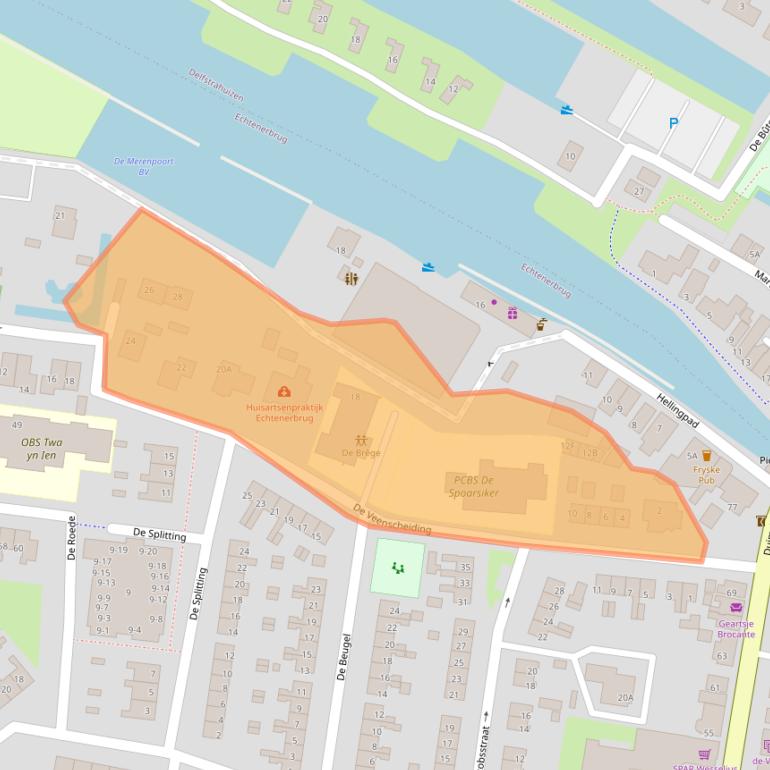 Kaart van postcodegebied 8539SH.