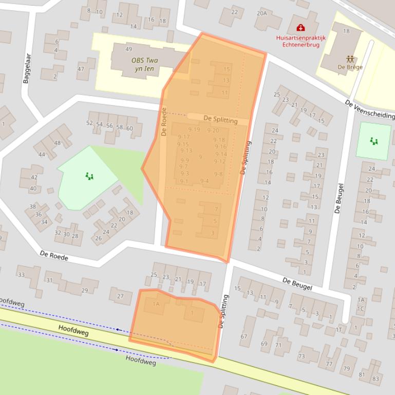 Kaart van postcodegebied 8539SM.