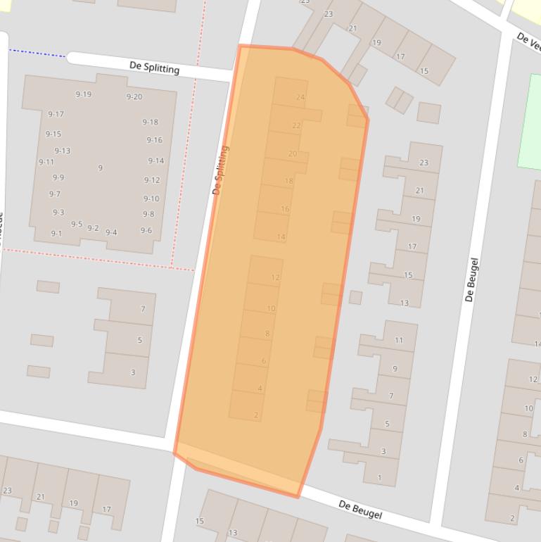 Kaart van postcodegebied 8539SN.