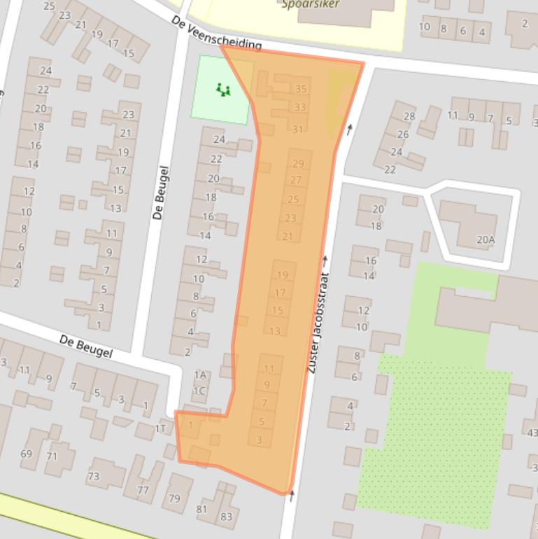 Kaart van postcodegebied 8539SP.