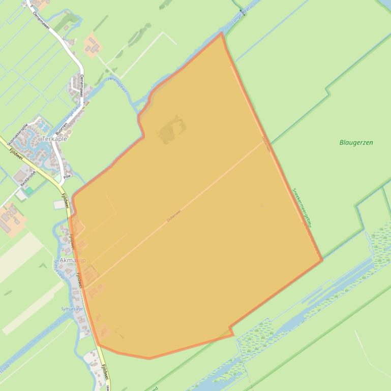 Kaart van postcodegebied 8541AC.