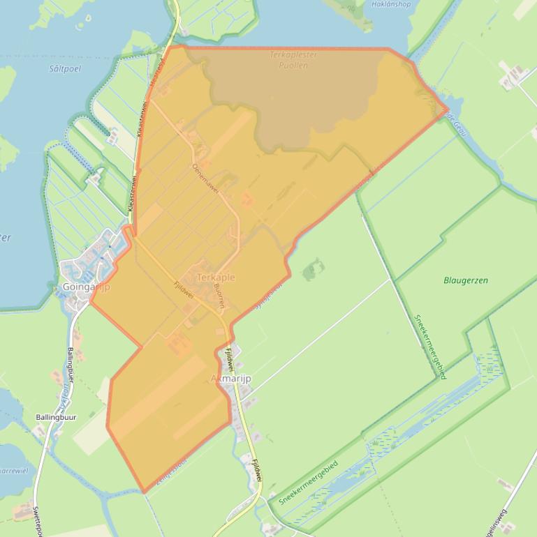 Kaart van postcodegebied 8542.