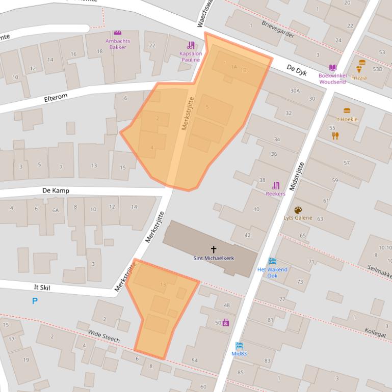 Kaart van postcodegebied 8551PB.