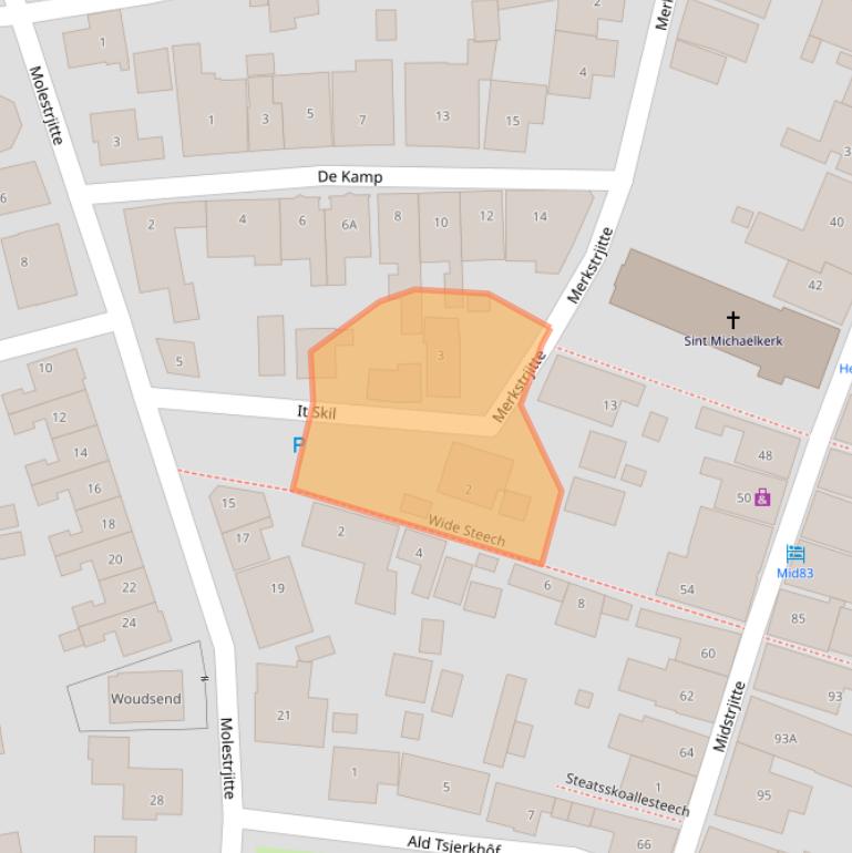 Kaart van postcodegebied 8551PC.