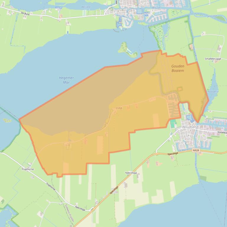 Kaart van postcodegebied 8553.