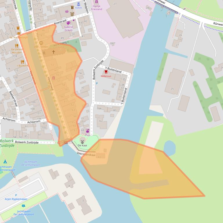 Kaart van postcodegebied 8556XW.