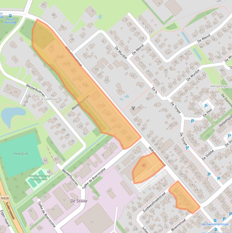 Kaart van postcodegebied 8561AB.