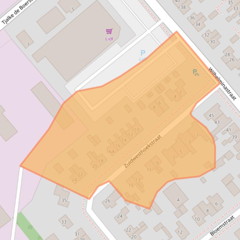 Kaart van postcodegebied 8561AG.