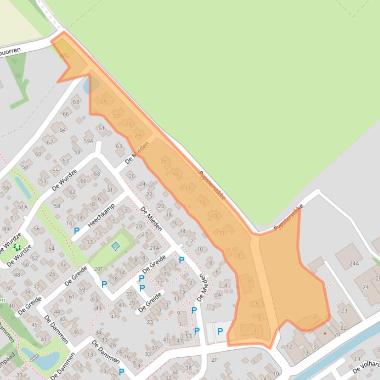 Kaart van postcodegebied 8561AW.