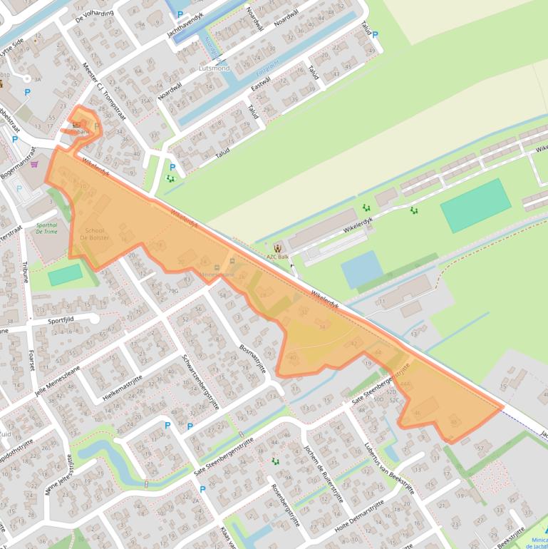 Kaart van postcodegebied 8561BE.