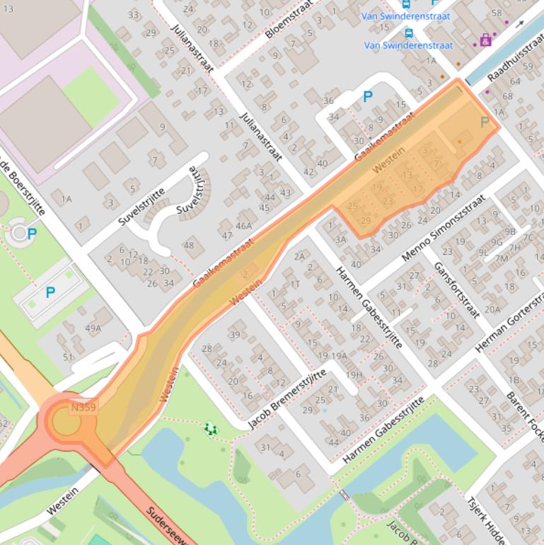 Kaart van postcodegebied 8561BZ.