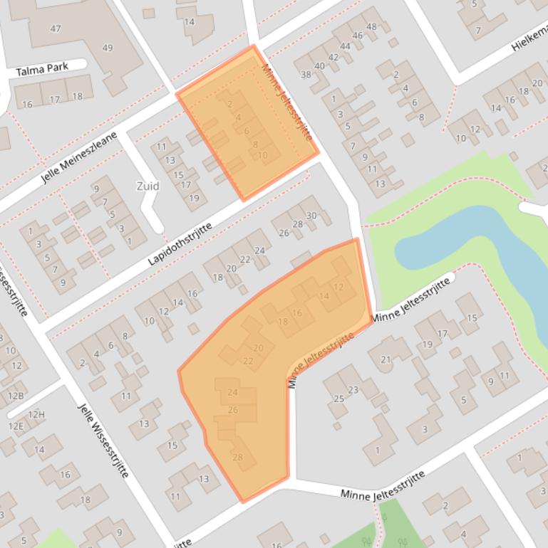 Kaart van postcodegebied 8561DZ.