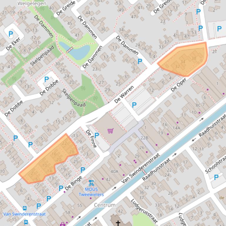 Kaart van postcodegebied 8561ED.
