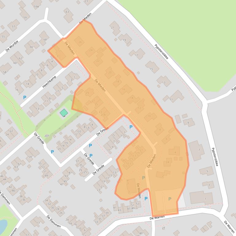 Kaart van postcodegebied 8561ER.