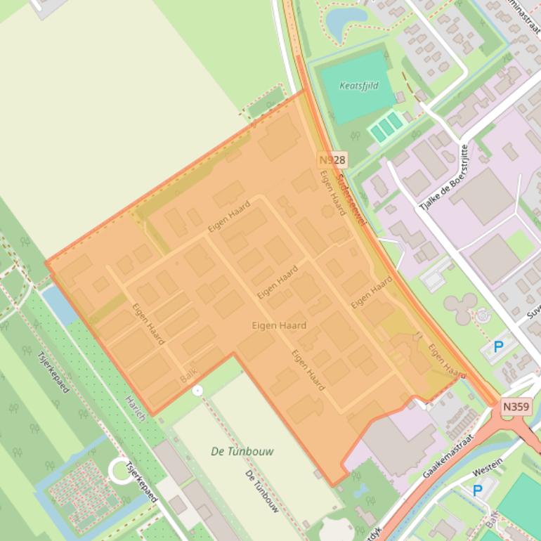 Kaart van postcodegebied 8561EX.