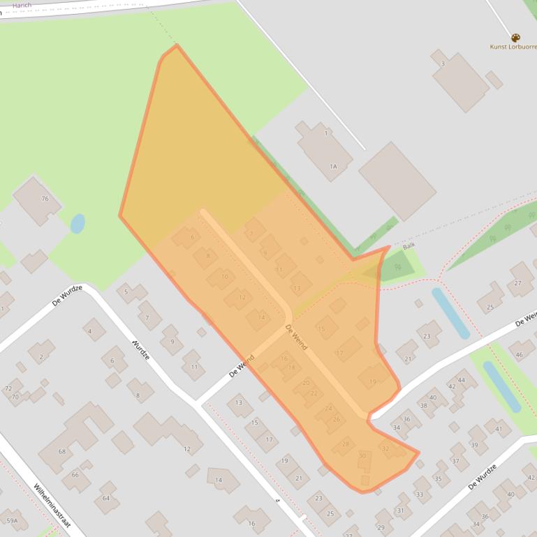 Kaart van postcodegebied 8561JA.