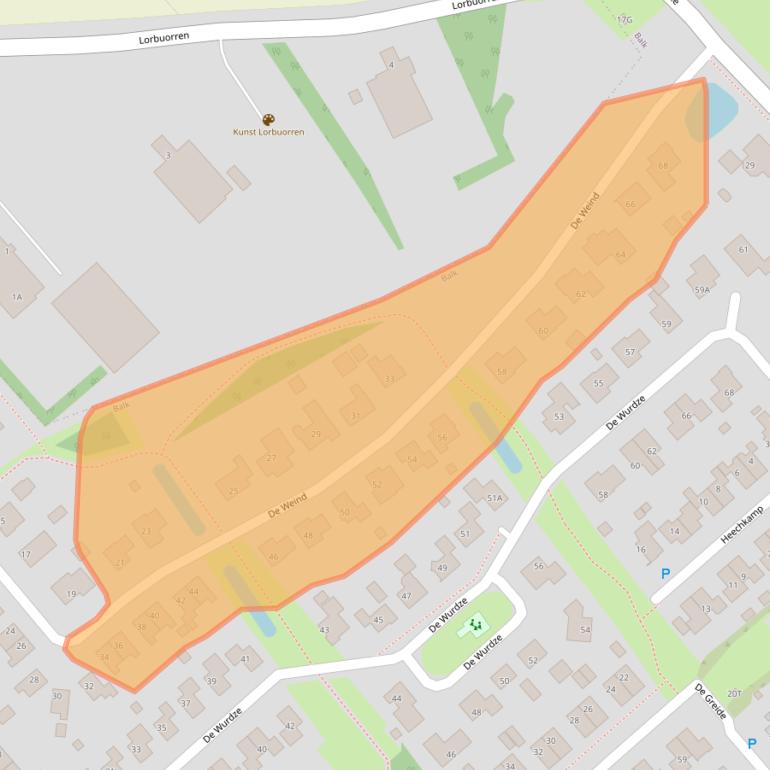 Kaart van postcodegebied 8561JB.