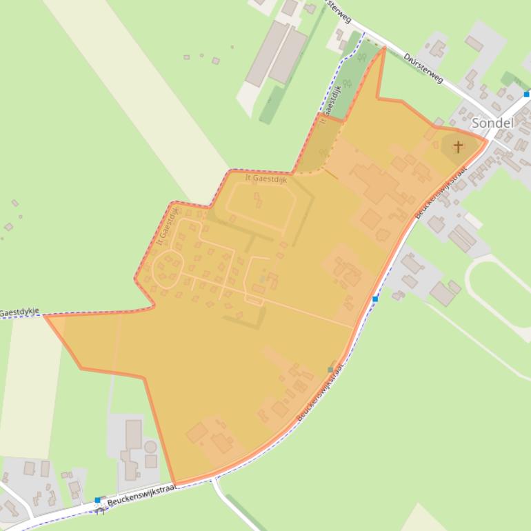 Kaart van postcodegebied 8565GN.