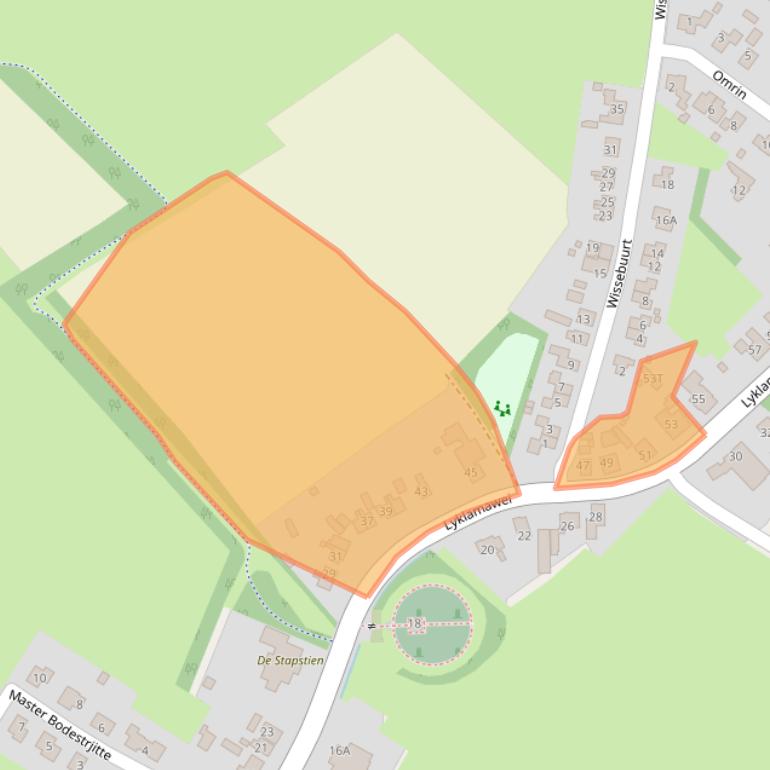 Kaart van postcodegebied 8566JJ.