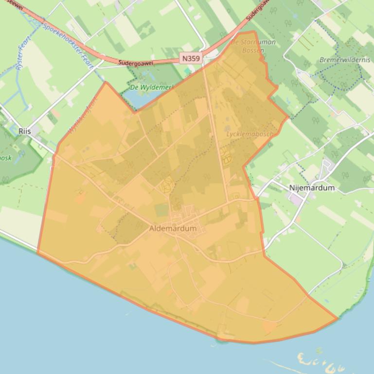 Kaart van postcodegebied 8567.