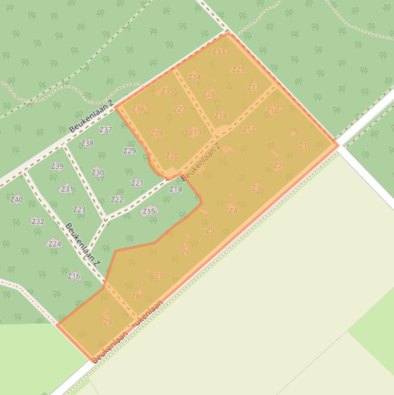 Kaart van postcodegebied 8567HE.