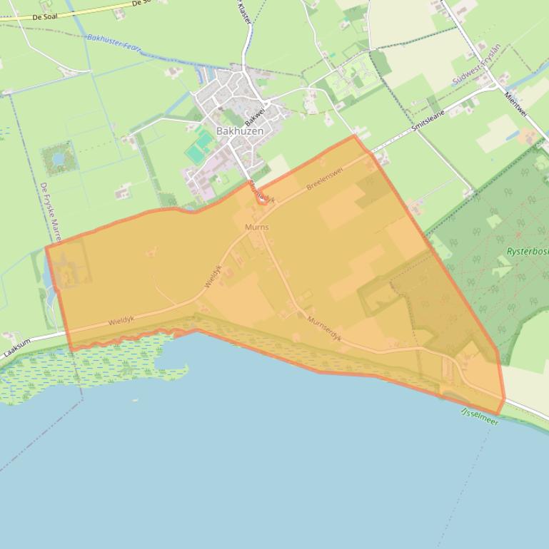 Kaart van postcodegebied 8573.