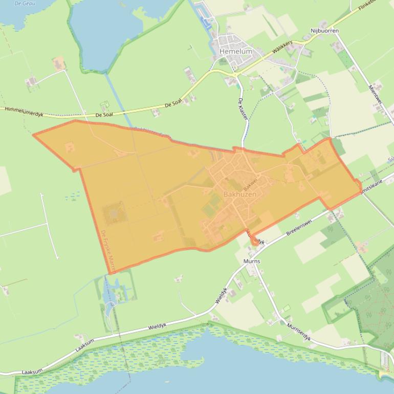 Kaart van postcodegebied 8574.