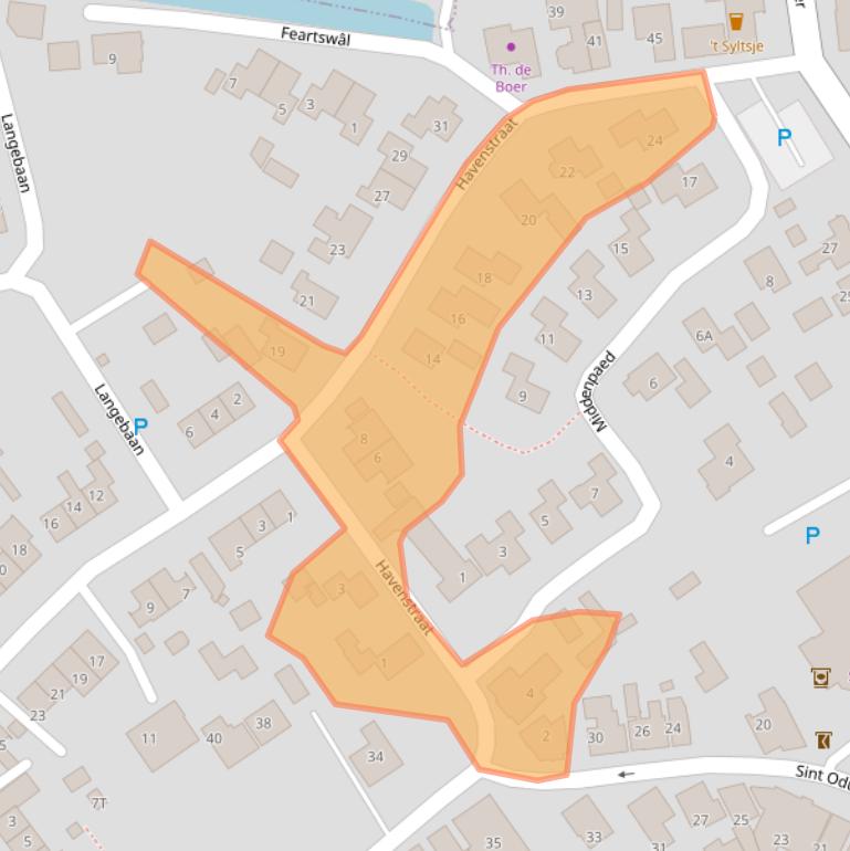 Kaart van postcodegebied 8574SE.