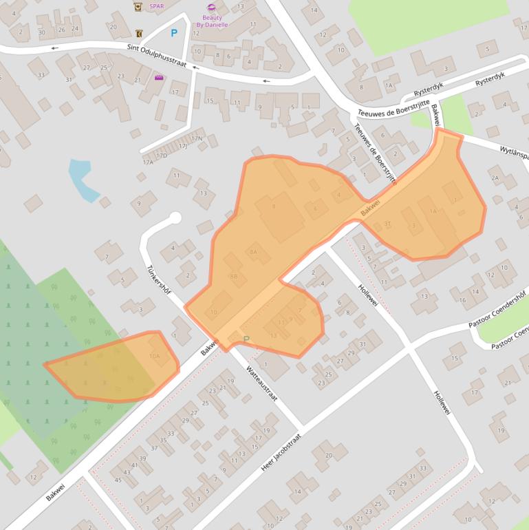 Kaart van postcodegebied 8574TC.