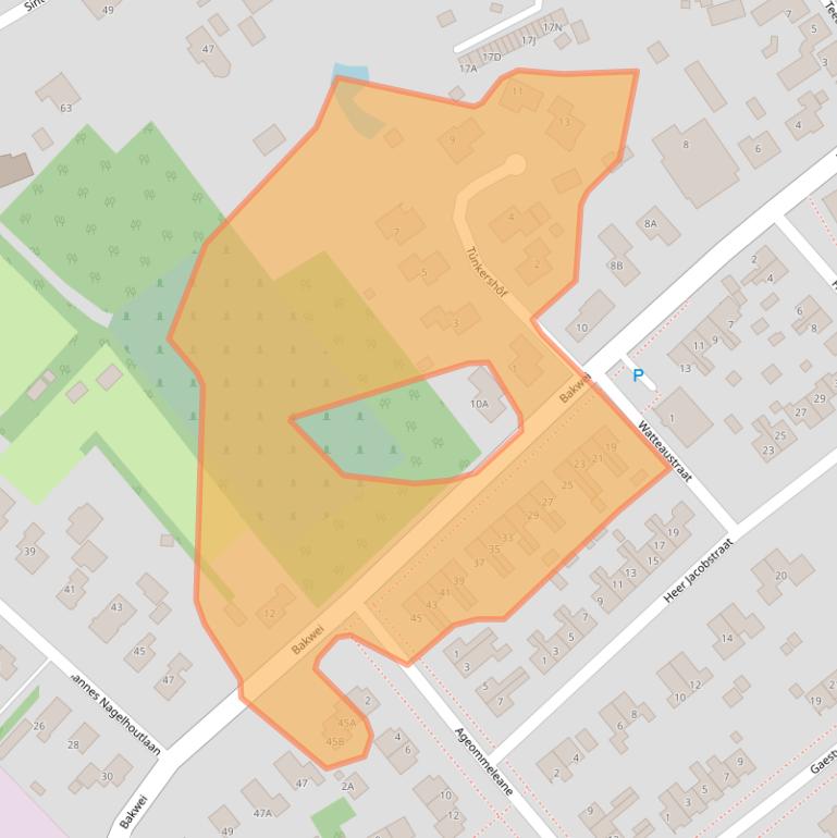 Kaart van postcodegebied 8574TD.