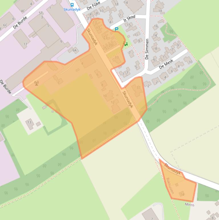 Kaart van postcodegebied 8574TR.