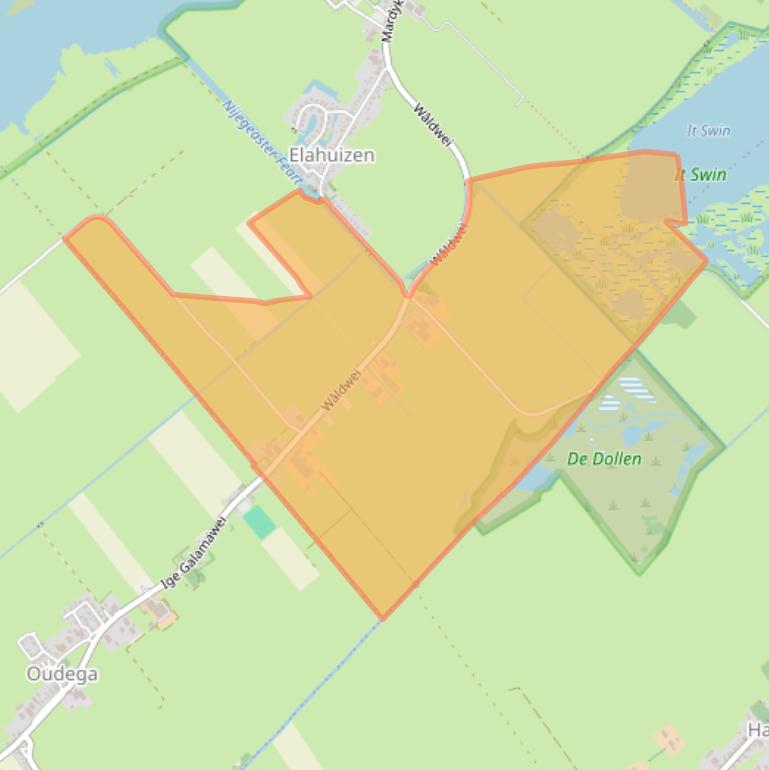 Kaart van postcodegebied 8581KA.