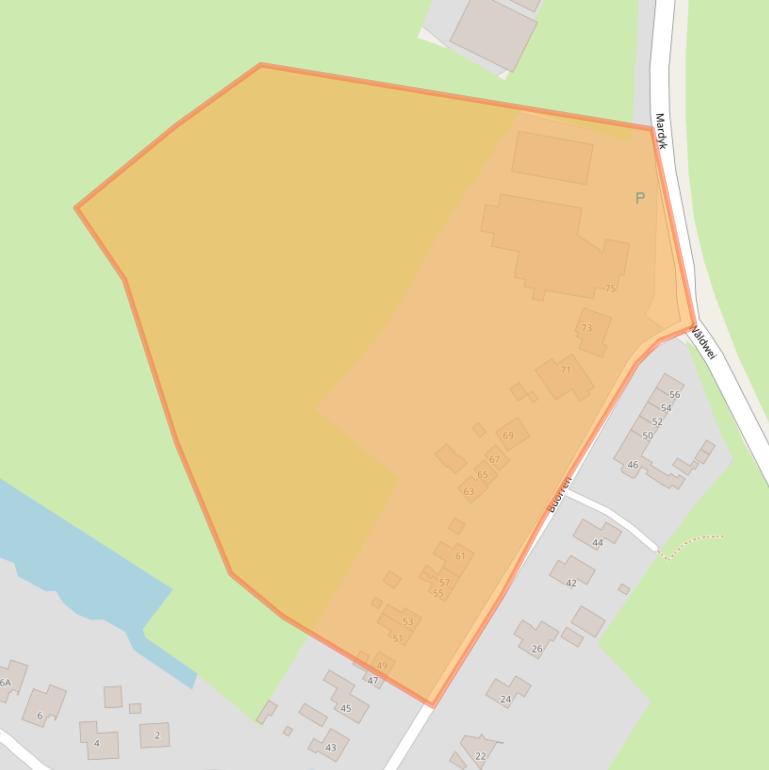 Kaart van postcodegebied 8581KD.