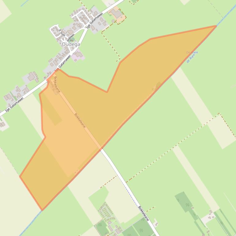 Kaart van postcodegebied 8582KW.